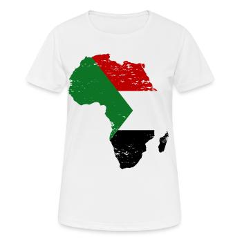 Sudan_Flagge_Afrika_used - Frauen T-Shirt atmungsaktiv - Weiß - Vorne - AI Model Female 172 dark (172cm)