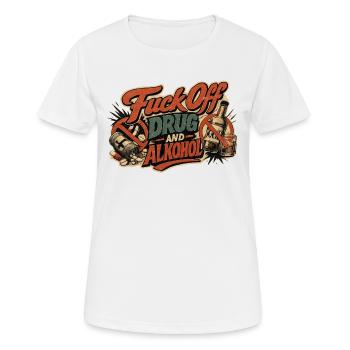 Pas aux drogues et à l’alcool - T-shirt respirant Femme - blanc - Devant - AI Model Female 172 dark (172cm)