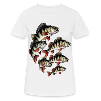 Barsch-Schwarm auf Schwarz - Frauen T-Shirt atmungsaktiv - Weiß - Vorne - AI Model Female 172 dark (172cm)