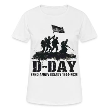 Omaha Beach D-Day 82. Jubiläum Ehrengeschichte - Frauen T-Shirt atmungsaktiv - Weiß - Vorne - AI Model Female 172 dark (172cm)