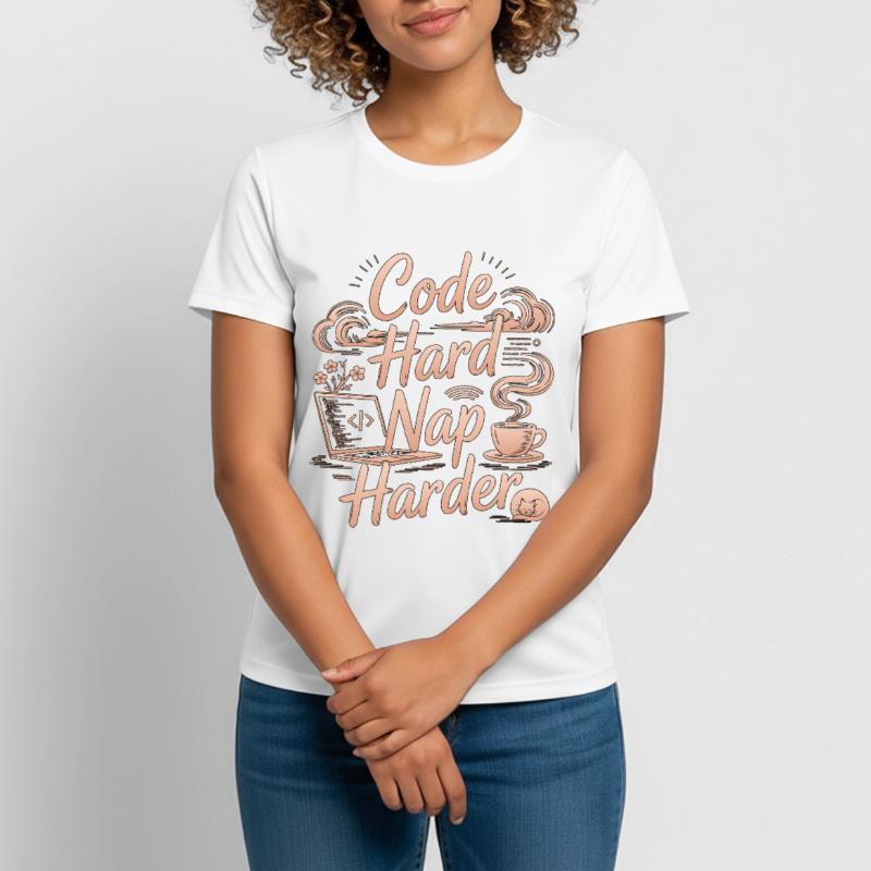 Remote Developer Code Hard Nap Harder Remote Coder Women's Breathable T-Shirt