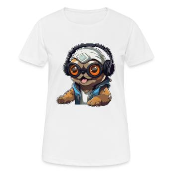 Gamer panda with headset - Women's Breathable T-Shirt - white - Front - AI Model Female 172 dark (172cm)
