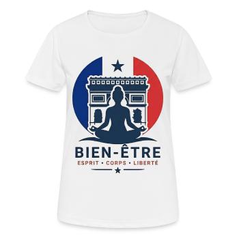 Sérénité, Liberté et Bien-être - T-shirt respirant Femme - blanc - Devant - AI Model Female 172 dark (172cm)