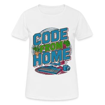 Remote Developer Code From Home Software Developer - Frauen T-Shirt atmungsaktiv - Weiß - Vorne - AI Model Female 172 dark (172cm)