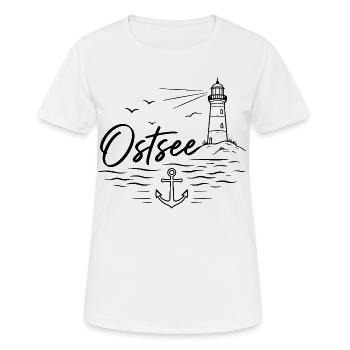Ostsee - Frauen T-Shirt atmungsaktiv - Weiß - Vorne - AI Model Female 172 dark (172cm)