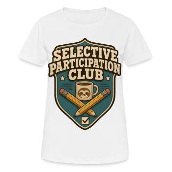 Club de participation sélective Paresseux - T-shirt respirant Femme - blanc - Devant - AI Model Female 172 dark (172cm)