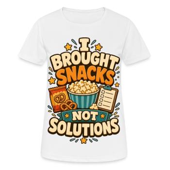 J’ai apporté des snacks, pas des solutions. - T-shirt respirant Femme - blanc - Devant - AI Model Female 172 dark (172cm)