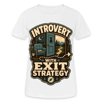 Introvert With Exit Strategy - Women's Breathable T-Shirt - white - Front - AI Model Female 172 dark (172cm)