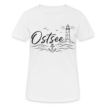 Ostsee - Frauen T-Shirt atmungsaktiv - Weiß - Vorne - AI Model Female 172 dark (172cm)