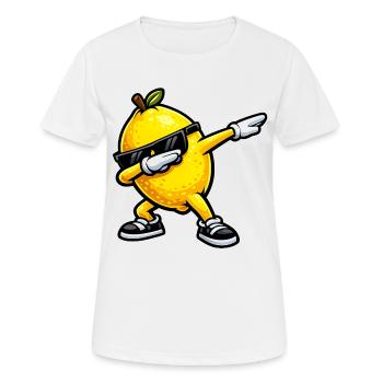 Tamponnement du citron - T-shirt respirant Femme - blanc - Devant - AI Model Female 172 dark (172cm)