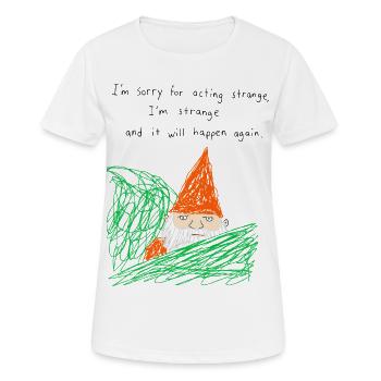 Sorry For Acting Strange Gartenzwerg Meme - Frauen T-Shirt atmungsaktiv - Weiß - Vorne - AI Model Female 172 dark (172cm)
