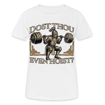 Hehst du überhaupt mittelalterlichen Ritter lustig hoch - Frauen T-Shirt atmungsaktiv - Weiß - Vorne - AI Model Female 172 dark (172cm)