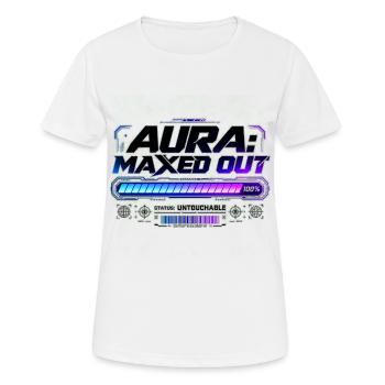 Design Aura maximal ausgeschöpft – Stil Gaming & Streetwear - Frauen T-Shirt atmungsaktiv - Weiß - Vorne - AI Model Female 172 dark (172cm)