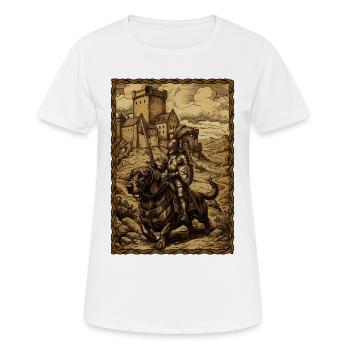 Chevalier médiéval à la foire ren-d’Teckel - T-shirt respirant Femme - blanc - Devant - AI Model Female 172 dark (172cm)