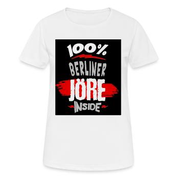 100% Berliner Jöre - Berlin Spruch T-Shirt - Frauen T-Shirt atmungsaktiv - Weiß - Vorne - AI Model Female 172 dark (172cm)