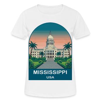 Mississippi USA Vintage-Reiseplakat - Frauen T-Shirt atmungsaktiv - Weiß - Vorne - AI Model Female 172 dark (172cm)