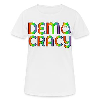 Cat Election Democracy - Women's Breathable T-Shirt - white - Front - AI Model Female 172 dark (172cm)