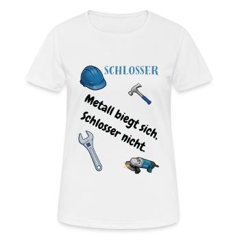 Schlosser T-Shirt Lustiges Geschenk Metallbau-Fans - Frauen T-Shirt atmungsaktiv - Weiß - Vorne - AI Model Female 172 dark (172cm)