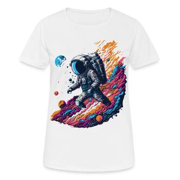 Kosmischer Astronaut - Frauen T-Shirt atmungsaktiv - Weiß - Vorne - AI Model Female 172 dark (172cm)
