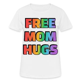 Rainbow Free Mom Hugs Tee - Women's Breathable T-Shirt - white - Front - AI Model Female 172 dark (172cm)
