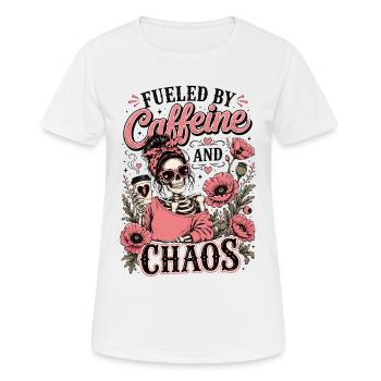 Alimenté par la caféine et le chaos Mom Floral - T-shirt respirant Femme - blanc - Devant - AI Model Female 172 dark (172cm)
