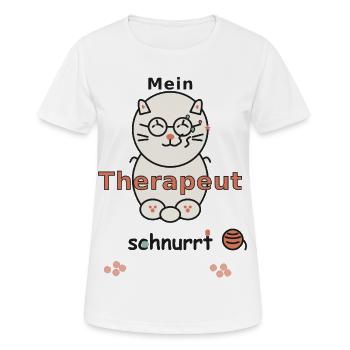MEIN THERAPEUT SCHNURRT - Frauen T-Shirt atmungsaktiv - Weiß - Vorne - AI Model Female 172 dark (172cm)