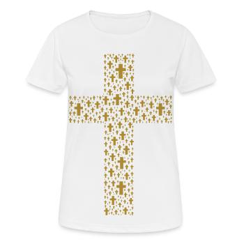 Croix des Croix - T-shirt respirant Femme - blanc - Devant - AI Model Female 172 dark (172cm)