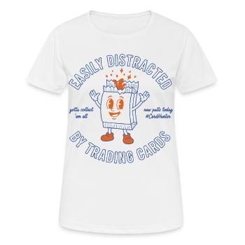 Leicht vom Sammelkarten-Kartenjäger abgelenkt - Frauen T-Shirt atmungsaktiv - Weiß - Vorne - AI Model Female 172 dark (172cm)