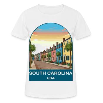 South Carolina USA Vintage-Reiseplakat - Frauen T-Shirt atmungsaktiv - Weiß - Vorne - AI Model Female 172 dark (172cm)