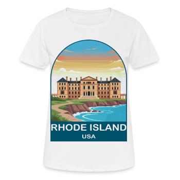 Affiche de voyage vintage Rhode Island USA - T-shirt respirant Femme - blanc - Devant - AI Model Female 172 dark (172cm)