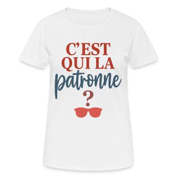 Patronne Cadeau humour personnalisé - T-shirt respirant Femme - blanc - Devant - AI Model Female 172 dark (172cm)