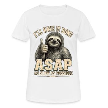 Faultier ASAP As Slow As Possible Shirt - Frauen T-Shirt atmungsaktiv - Weiß - Vorne - AI Model Female 172 dark (172cm)