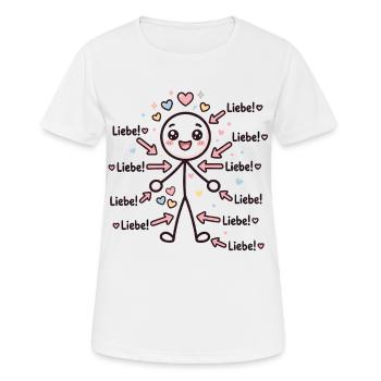 Strichmännchen Liebe Herz - Frauen T-Shirt atmungsaktiv - Weiß - Vorne - AI Model Female 172 dark (172cm)