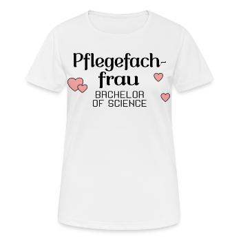 Licence en soins infirmiers - Diplôme en soins infirmiers - T-shirt respirant Femme - blanc - Devant - AI Model Female 172 dark (172cm)