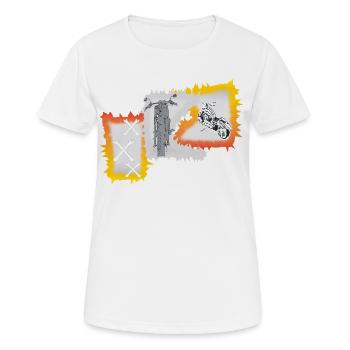 Motorrad Werkstatt Motorradfahrer Schrauber - Frauen T-Shirt atmungsaktiv - Weiß - Vorne - AI Model Female 172 dark (172cm)