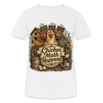 Chicken Math Happens - Frauen T-Shirt atmungsaktiv - Weiß - Vorne - AI Model Female 172 dark (172cm)
