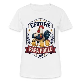 Zertifizierter Daddy Hen - Frauen T-Shirt atmungsaktiv - Weiß - Vorne - AI Model Female 172 dark (172cm)