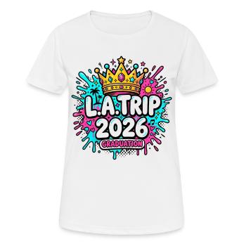 LA Trip 2026 - Women's Breathable T-Shirt - white - Front - AI Model Female 172 dark (172cm)