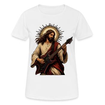 Guitariste de Holy - T-shirt respirant Femme - blanc - Devant - AI Model Female 172 dark (172cm)