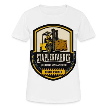 Staplerfahrer Ich Hebe Was Andere Nicht Packen - Frauen T-Shirt atmungsaktiv - Weiß - Vorne - AI Model Female 172 dark (172cm)