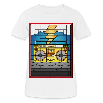 Illustration de Boombox en vitrail - T-shirt respirant Femme - blanc - Devant - AI Model Female 172 dark (172cm)