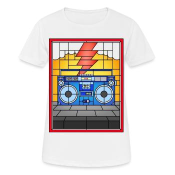 Illustration de Boombox en vitrail - T-shirt respirant Femme - blanc - Devant - AI Model Female 172 dark (172cm)