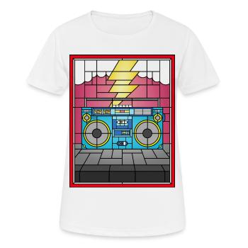 Stained Glass Boombox Illustration - Women's Breathable T-Shirt - white - Front - AI Model Female 172 dark (172cm)