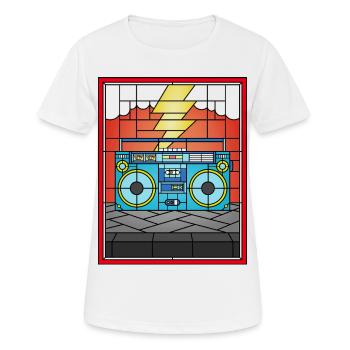 Illustration de Boombox en vitrail - T-shirt respirant Femme - blanc - Devant - AI Model Female 172 dark (172cm)