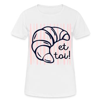 Croissant et toi - T-shirt respirant Femme - blanc - Devant - AI Model Female 172 dark (172cm)