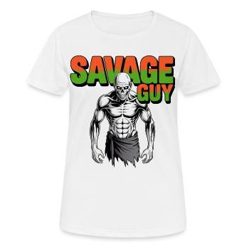 Savage Guy - Frauen T-Shirt atmungsaktiv - Weiß - Vorne - AI Model Female 172 dark (172cm)