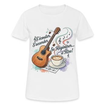 Écoutez-vous, rechargez votre âme - T-shirt respirant Femme - blanc - Devant - AI Model Female 172 dark (172cm)