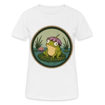 Grenouille de rivière sur nénuphar - T-shirt respirant Femme - blanc - Devant - AI Model Female 172 dark (172cm)