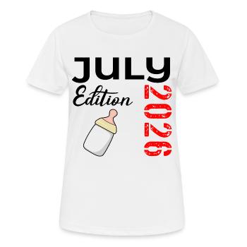 Baby Birth July 2026 - Women's Breathable T-Shirt - white - Front - AI Model Female 172 dark (172cm)