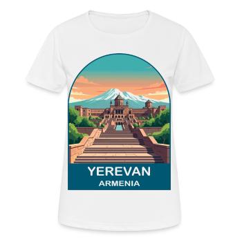 Jerewan Armenien Berg Ararat Vintage Reisekunst - Frauen T-Shirt atmungsaktiv - Weiß - Vorne - AI Model Female 172 dark (172cm)